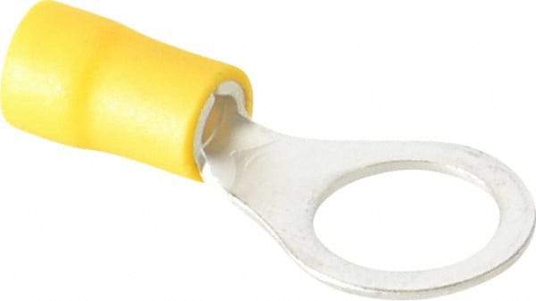 Ideal - 12-10 AWG Partially Insulated Crimp Connection Circular Ring Terminal - 3/8" Stud, 1.339" OAL x 0.512" Wide, Tin Plated Brass Contact - Industrial Tool & Supply