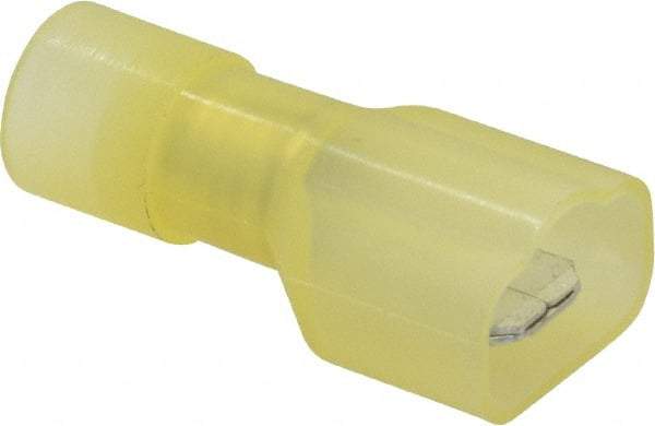 Ideal - 12 to 10 AWG, Nylon, Fully Insulated, Female Wire Disconnect - 1/4 Inch Wide Tab, Yellow, cUL Listed, RoHS Compliant, UL Listed - Industrial Tool & Supply
