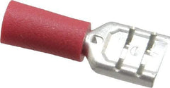 Ideal - 22 to 18 AWG, Vinyl, Fully Insulated, Female Wire Disconnect - 1/4 Inch Wide Tab, Red, cUL Listed, RoHS Compliant, UL Listed - Industrial Tool & Supply