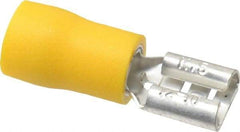 Ideal - 12 to 10 AWG, Vinyl, Fully Insulated, Female Wire Disconnect - 1/4 Inch Wide Tab, Yellow, cUL Listed, RoHS Compliant, UL Listed - Industrial Tool & Supply