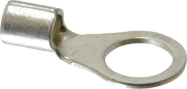 Ideal - 8 AWG Noninsulated Crimp Connection Circular Ring Terminal - 3/8" Stud, 1.161" OAL x 0.591" Wide, Tin Plated Brass Contact - Industrial Tool & Supply