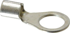 Ideal - 8 AWG Noninsulated Crimp Connection Circular Ring Terminal - 3/8" Stud, 1.161" OAL x 0.591" Wide, Tin Plated Brass Contact - Industrial Tool & Supply