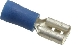 Ideal - 16 to 14 AWG, Vinyl, Fully Insulated, Female Wire Disconnect - 1/4 Inch Wide Tab, Blue, cUL Listed, RoHS Compliant, UL Listed - Industrial Tool & Supply