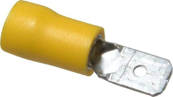 Ideal - 12 to 10 AWG, Vinyl, Fully Insulated, Male Wire Disconnect - 1/4 Inch Wide Tab, Yellow, cUL Listed, RoHS Compliant, UL Listed - Industrial Tool & Supply