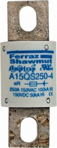 Ferraz Shawmut - 150 VAC/VDC, 250 Amp, Fast-Acting Semiconductor/High Speed Fuse - Bolt-on Mount, 2-21/32" OAL, 100 at AC, 50 at DC kA Rating, 1-1/8" Diam - Industrial Tool & Supply