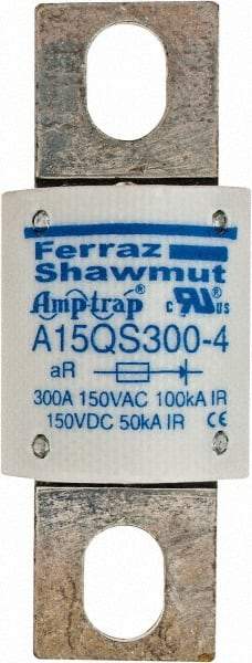 Ferraz Shawmut - 150 VAC/VDC, 300 Amp, Fast-Acting Semiconductor/High Speed Fuse - Bolt-on Mount, 2-21/32" OAL, 100 at AC, 50 at DC kA Rating, 1-1/8" Diam - Industrial Tool & Supply