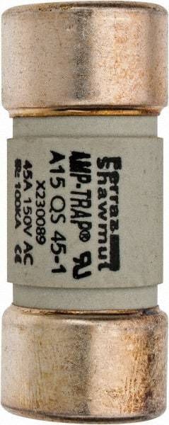 Ferraz Shawmut - 150 VAC/VDC, 45 Amp, Fast-Acting Semiconductor/High Speed Fuse - Clip Mount, 50.8mm OAL, 100 at AC, 50 at DC kA Rating, 13/16" Diam - Industrial Tool & Supply