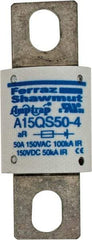 Ferraz Shawmut - 150 VAC/VDC, 50 Amp, Fast-Acting Semiconductor/High Speed Fuse - Bolt-on Mount, 2-21/32" OAL, 100 at AC, 50 at DC kA Rating, 1-1/8" Diam - Industrial Tool & Supply