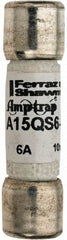 Ferraz Shawmut - 150 VAC/VDC, 6 Amp, Fast-Acting Semiconductor/High Speed Fuse - Clip Mount, 1-1/2" OAL, 100 at AC, 50 at DC kA Rating, 13/32" Diam - Industrial Tool & Supply