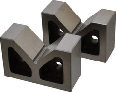 SPI - 2-3/16" Max Capacity, 90° Angle, Cast Iron V-Block - 4" Long x 1-9/16" Wide x 2-9/16" High, Sold as Matched Pair - Industrial Tool & Supply
