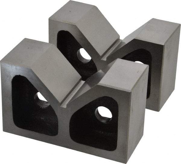 SPI - 2-7/16" Max Capacity, 90° Angle, Cast Iron V-Block - 5" Long x 2" Wide x 3-1/8" High, Sold as Matched Pair - Industrial Tool & Supply