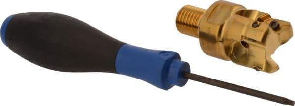 Seco - 1-1/4" Cutting Diam, Modular Connection Indexable Copy End Mill - 3 Inserts, XPKX 12 Insert, R217.97 Toolholder, Through Coolant - Industrial Tool & Supply