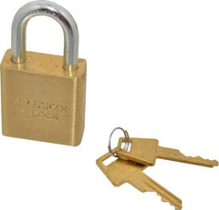 American Lock - 3/4" Shackle Clearance, Keyed Different Padlock - 5/16" Shackle Diam, Steel - Industrial Tool & Supply