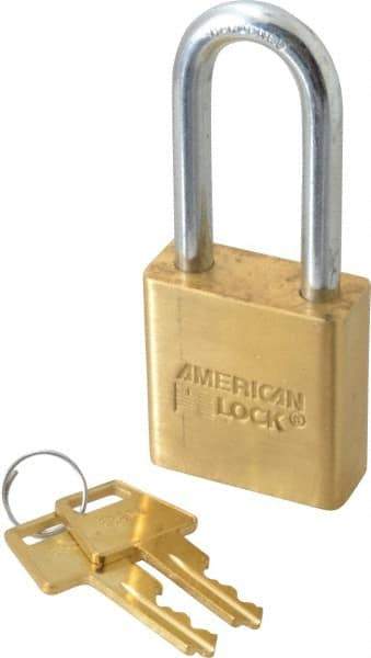 American Lock - 3/4" Shackle Clearance, Keyed Different Padlock - 5/16" Shackle Diam, Steel - Industrial Tool & Supply