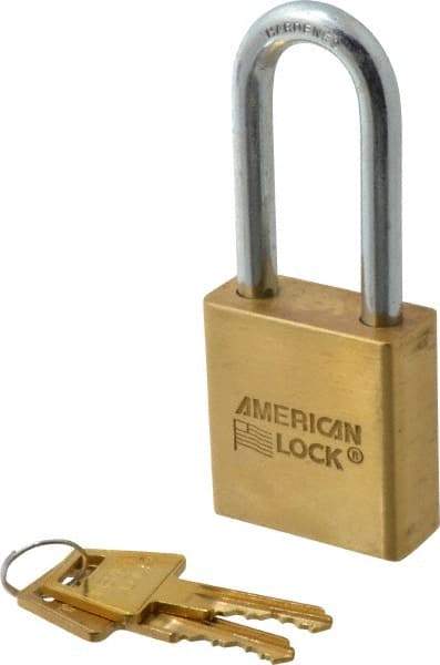 American Lock - 3/4" Shackle Clearance, Keyed Alike Padlock - 5/16" Shackle Diam, Steel - Industrial Tool & Supply