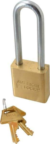 American Lock - 3/4" Shackle Clearance, Keyed Different Padlock - 5/16" Shackle Diam, Steel - Industrial Tool & Supply