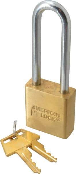 American Lock - 3/4" Shackle Clearance, Keyed Alike Padlock - 5/16" Shackle Diam, Steel - Industrial Tool & Supply