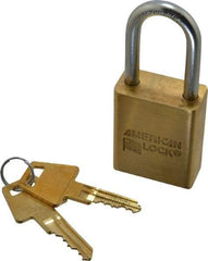 American Lock - 3/4" Shackle Clearance, Keyed Alike Padlock - 1/4" Shackle Diam, Steel - Industrial Tool & Supply