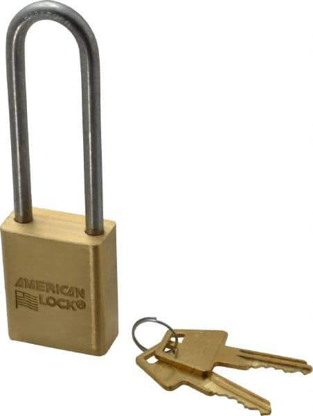 American Lock - 3/4" Shackle Clearance, Keyed Different Padlock - 1/4" Shackle Diam, Steel - Industrial Tool & Supply