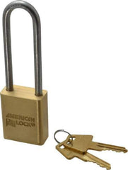 American Lock - 3/4" Shackle Clearance, Keyed Different Padlock - 1/4" Shackle Diam, Steel - Industrial Tool & Supply