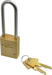 American Lock - 3/4" Shackle Clearance, Keyed Alike Padlock - 1/4" Shackle Diam, Steel - Industrial Tool & Supply