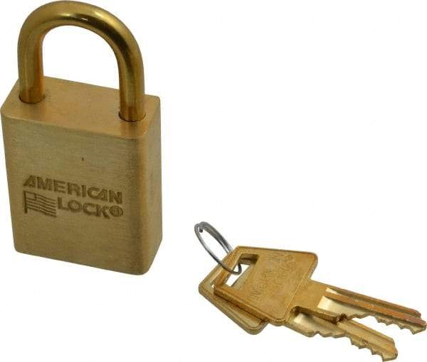 American Lock - 3/4" Shackle Clearance, Keyed Alike Padlock - 1/4" Shackle Diam, Steel - Industrial Tool & Supply