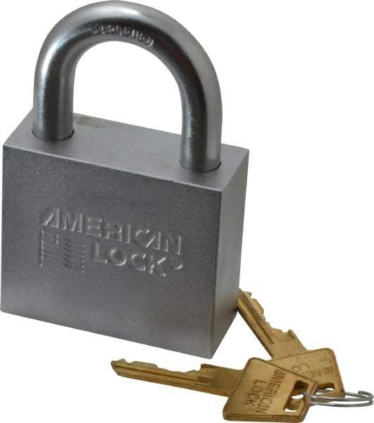 American Lock - 1-1/4" Shackle Clearance, Keyed Different Wide Clearance Padlock - 7/16" Shackle Diam, Steel - Industrial Tool & Supply