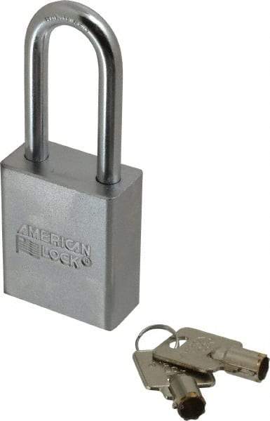 American Lock - 3/4" Shackle Clearance, Keyed Different Tubular Padlock - 5/16" Shackle Diam, Steel - Industrial Tool & Supply