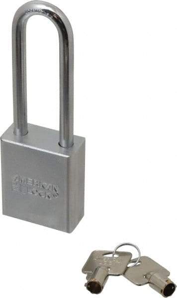 American Lock - 3/4" Shackle Clearance, Keyed Different Tubular Padlock - 5/16" Shackle Diam, Steel - Industrial Tool & Supply