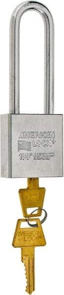 American Lock - 3/4" Shackle Clearance, Keyed Different Tubular Padlock - 3/8" Shackle Diam, Steel - Industrial Tool & Supply