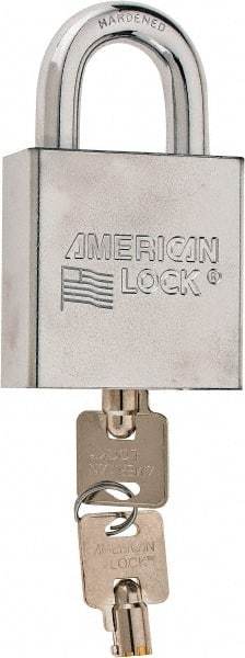 American Lock - 3/4" Shackle Clearance, Keyed Alike Tubular Padlock - 7/16" Shackle Diam, Steel - Industrial Tool & Supply