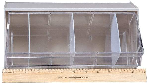 Quantum Storage - 11-7/8" Wide x 5-15/16" High x 5-1/4" Deep, Small Parts Tip Out Stacking Bin Organizer - Polystyrene Frame, 1 Compartments, 11" Wide x 5-1/4" High Bin - Industrial Tool & Supply