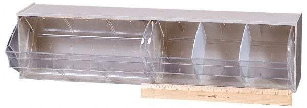Quantum Storage - 23-5/8" Wide x 5-15/16" High x 5-1/4" Deep, Small Parts Tip Out Stacking Bin Organizer - Polystyrene Frame, 2 Compartments, 11" Wide x 5-1/4" High Bin - Industrial Tool & Supply
