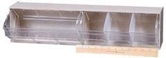 Quantum Storage - 23-5/8" Wide x 5-15/16" High x 5-1/4" Deep, Small Parts Tip Out Stacking Bin Organizer - Polystyrene Frame, 2 Compartments, 11" Wide x 5-1/4" High Bin - Industrial Tool & Supply