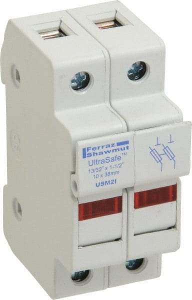 Ferraz Shawmut - 2 Pole, 1000 VDC and 800 VAC, 30 Amp, DIN Rail Mount Fuse Holder - Compatible with CC Class, 1-1/2 Inch Long x 1.38 Inch Wide and 13/32 Inch Diameter Fuse - Industrial Tool & Supply