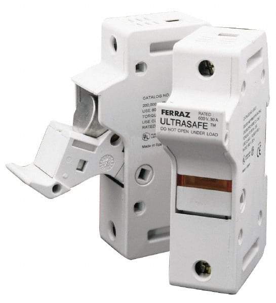 Ferraz Shawmut - 2 Pole, 600 VAC/VDC, 60 Amp, DIN Rail Mount Fuse Holder - Compatible with J Class, 58mm Long x 2.56 Inch Wide and 22mm Diameter Fuse - Industrial Tool & Supply