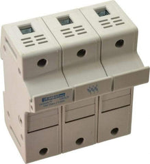 Ferraz Shawmut - 3 Pole, 600 VAC/VDC, 30 Amp, DIN Rail Mount Fuse Holder - Compatible with J Class, 58mm Long x 3.84 Inch Wide and 22mm Diameter Fuse - Industrial Tool & Supply