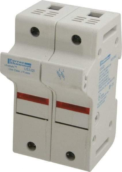 Ferraz Shawmut - 2 Pole, 600 VAC/VDC, 30 Amp, DIN Rail Mount Fuse Holder - Compatible with J Class, 58mm Long x 2.56 Inch Wide and 22mm Diameter Fuse - Industrial Tool & Supply