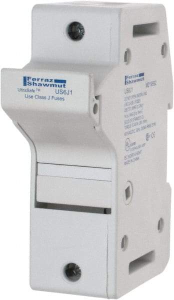 Ferraz Shawmut - 1 Pole, 600 VAC/VDC, 60 Amp, DIN Rail Mount Fuse Holder - Compatible with J Class, 58mm Long x 1.28 Inch Wide and 22mm Diameter Fuse - Industrial Tool & Supply