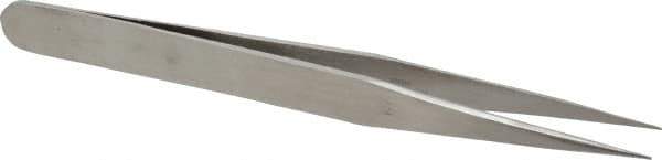 Value Collection - 5" OALmm-SA Precision Tweezers - General Utility, Fine Point, Narrow Shank - Industrial Tool & Supply