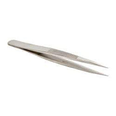 Value Collection - 4-3/8" OAL AC-SA Precision Tweezers - Heavy Tip with Serrated Shank - Industrial Tool & Supply