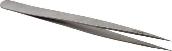 Value Collection - 5-5/16" OAL SS-SS Precision Tweezers - Long & Slim for Inside Reach - Industrial Tool & Supply