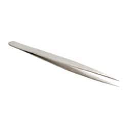 Value Collection - 5-5/16" OAL SS-SA Precision Tweezers - Long & Slim for Inside Reach - Industrial Tool & Supply