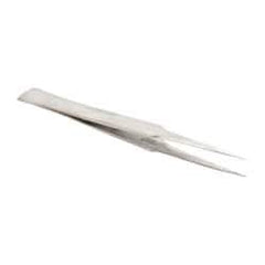 Value Collection - 5-1/8" OAL GG-SS Precision Tweezers - General Utility, Long & Strong Point, Wide Shank - Industrial Tool & Supply