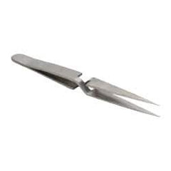 Value Collection - 4-3/4" OAL N1 Reverse Action Tweezers - Fine Point - Industrial Tool & Supply