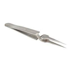 Value Collection - 4-11/32" OAL N4 Reverse Action Tweezers - Long Fine Point - Industrial Tool & Supply