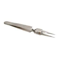 Value Collection - 4-11/32" OAL N5 Reverse Action Tweezers - Long & Very Fine Point - Industrial Tool & Supply