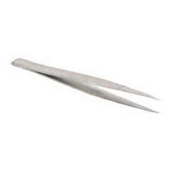 Value Collection - 4-1/4" OAL Stainless Steel Assembly Tweezers - Thin, Fine, Light Point - Industrial Tool & Supply