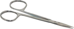 Value Collection - 4" OAL Stainless Steel Iris Scissors - Straight Handle, For General Purpose Use - Industrial Tool & Supply