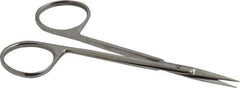 Value Collection - 4-1/2" OAL Stainless Steel Iris Scissors - Straight Handle, For General Purpose Use - Industrial Tool & Supply